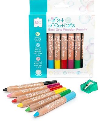 First Creations Easi-Grip Wooden Pencils Set Of 6