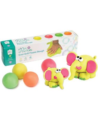 First Creations Easi-Soft Fluoro Dough Set Of 4