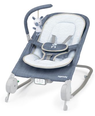 Ingenuity Happy Belly Rock to Bounce Massage Seat Chambray