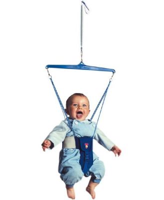 Jolly Jumper Bouncer Deluxe With Foot Rattles - Blue