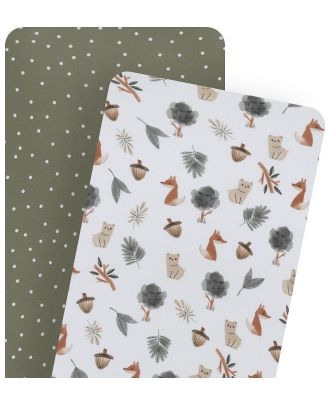 Living Textiles 2 Pack Bedside Fitted Sheet Forest Retreat