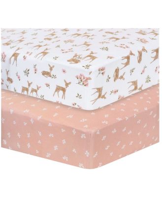 Living Textiles 2 Pack Cot Fitted Sheet Sophia Garden