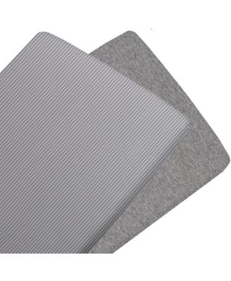 Living Textiles Jersey Bassinet Fitted Sheet Grey Stripe/Melange 2 Pack