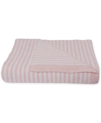 Living Textiles Knit Stripe Blanket Pink