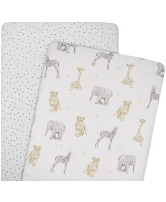 Living Textiles Savanna Co-Sleeper Fitted Sheet 2 Pack