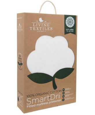 Living Textiles Smart-Dri Organic Mattress Protector Cot Large White