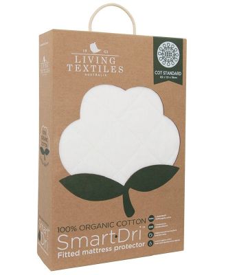 Living Textiles Smart-Dri Organic Mattress Protector Cot Standard White