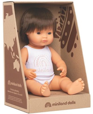 Miniland Doll 38Cm Caucasian Brunette Boy