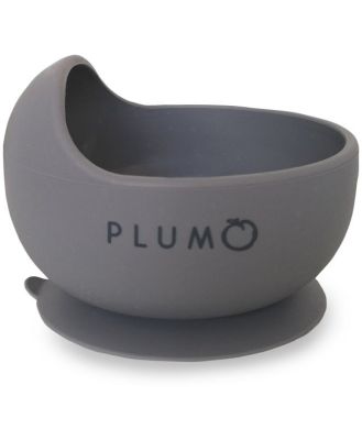 Plum Silicone Suction Duck Egg Bowl - Grey