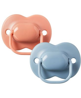 Tommee Tippee Cherry Shaped Latex Soother - 6-18 Months - 2 Pack- Coral & Blue