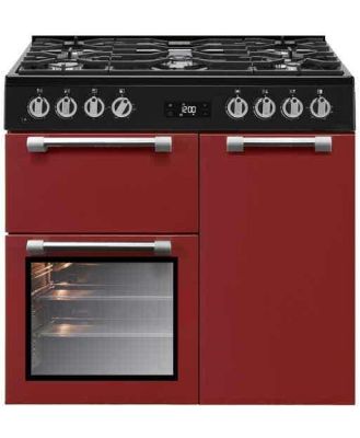 Beko 90cm Dual Fuel Freestanding Cooker - Burgundy