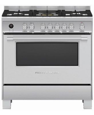 Fisher & Paykel 90cm Dual Fuel Self-Cleaning Freestanding Cooker - Stainless Steel