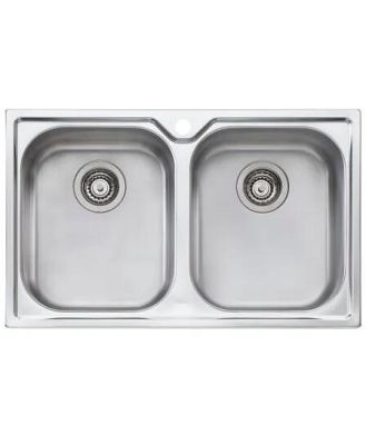 Oliveri Sink Double Bowl Topmount One Tap Hole