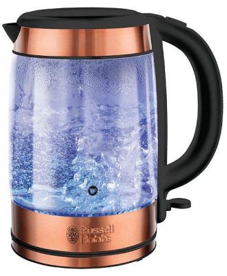 Russell Hobbs 1.7 Litre Brooklyn Glass Kettle - Copper Accents