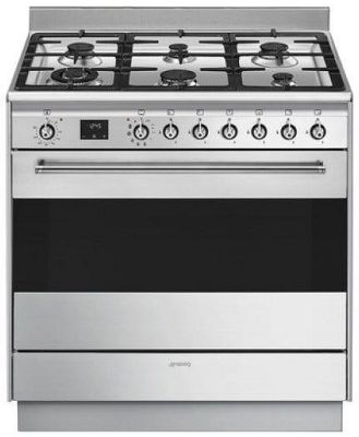Smeg Classic 90cm Duel Fuel Pyrolytic Freestanding Cooker - Stainless Steel