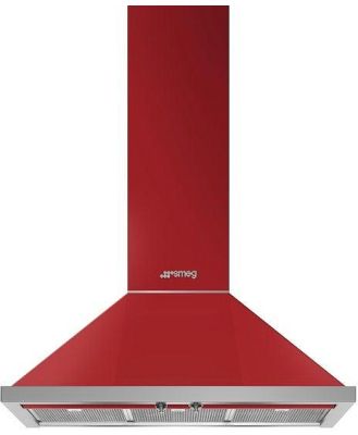 Smeg Portofino 90cm Wallmount Canopy Rangehood - Red