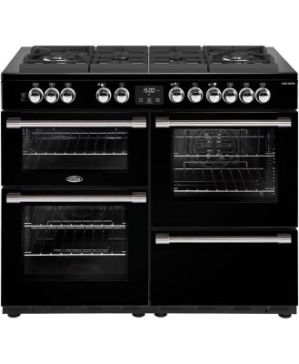 Belling CookCentre Deluxe 110cm Dual Fuel Range Cooker - Black BCC1100DFB