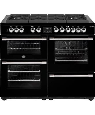 Belling CookCentre Deluxe 110cm Gas-Through-Glass Range Cooker - Black BCC1100GTGB