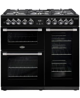 Belling CookCentre Deluxe 90cm Dual Fuel Range Cooker - Black BCC900DFB