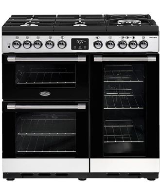 Belling CookCentre Deluxe 90cm Gas-Through-Glass Range Cooker - Stainless Steel BCC900GTGSS