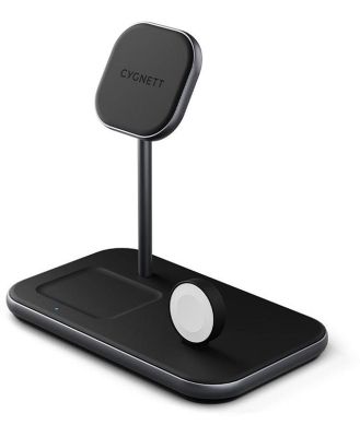 Cygnett MAGDESK 3-in-1 Magnetic Wireless Charger Black CY4369ACOCP