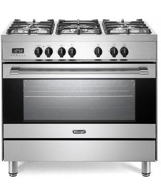 Delonghi 90cm Stainless Steel Dual Fuel Cooker DEF908S