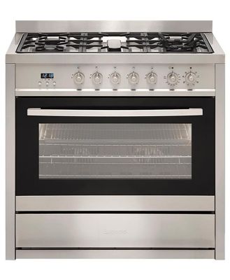 Euromaid 90cm Dual Fuel Freestanding Cooker, Stainless Steel EGE9TS