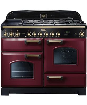 Falcon Classic Deluxe 110cm Dual Fuel Upright Cooker Cranberry/Brass CDL110DFCY/BR