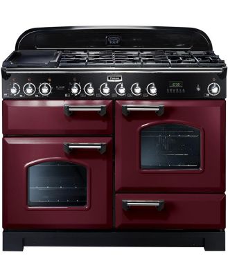 Falcon Classic Deluxe 110cm Dual Fuel Upright Cooker Cranberry/Chrome CDL110DFCY/CH