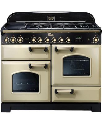 Falcon Classic Deluxe 110cm Dual Fuel Upright Cooker Cream/Brass CDL110DFCR/BR