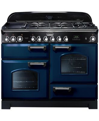 Falcon Classic Deluxe 110cm Dual Fuel Upright Cooker Royal Blue/Chrome CDL110DFRB/CH