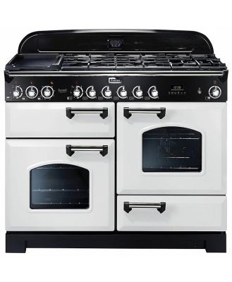 Falcon Classic Deluxe 110cm Dual Fuel Upright Cooker White/Chrome CDL110DFWH/CH