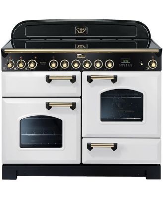 Falcon Classic Deluxe 110CM Induction Range Cooker White/Brass CDL110EIWH/BR