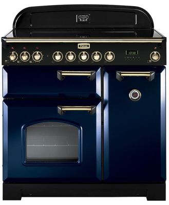 Falcon Classic Deluxe 90CM Induction Range Cooker Royal Blue/Brass CDL90EIRB/BR