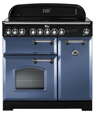 Falcon Classic Deluxe 90CM Induction Range Cooker Stone Blue/Chrome CDL90EISB/CH