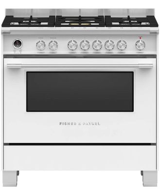 Fisher & Paykel Series 9 Freestanding Cooker, Dual Fuel, 90cm, 5 Burners, Self-cleaning OR90SCG6W1