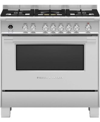 Fisher & Paykel Series 9 Freestanding Cooker, Dual Fuel, 90cm, 5 Burners, Self-cleaning OR90SCG6X1