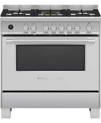 Fisher & Paykel Series 9 Freestanding Cooker, Dual Fuel, 90cm, 5 Burners, Self-cleaning OR90SPG6X1