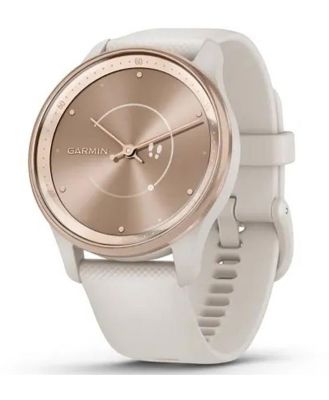 Garmin vívomove Trend Peach Gold Stainless Steel Bezel with Ivory Case and Silicone Band 010-02665-01