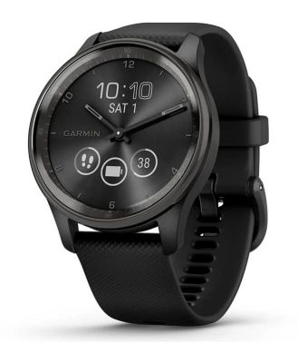 Garmin vívomove® Trend Slate Stainless Steel Bezel with Black Case and Silicone Band 010-02665-00