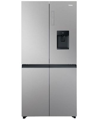 Haier Quad Door Refrigerator Freezer, 83cm, 507L, Ice & Water Satina HRF580YPS