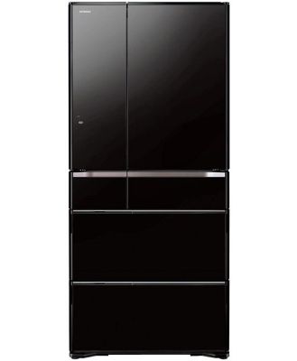 Hitachi 670L Black Glass French Door Inverter Fridge RWX670RAXK