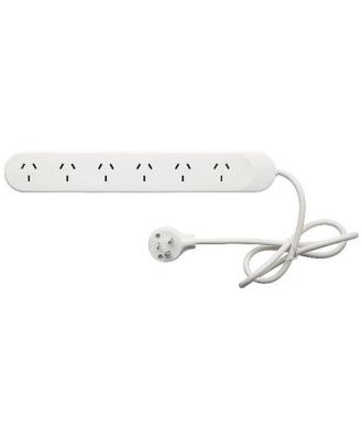 HPM 6 Outlet Surge Protected powerboard white - 175 Joules R105PA/6