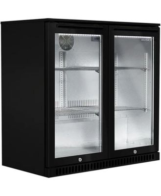 Husky 190L Anti-Condensation Glass Door Alfresco Drinks Chiller in Black ALF-C2-BLK-840