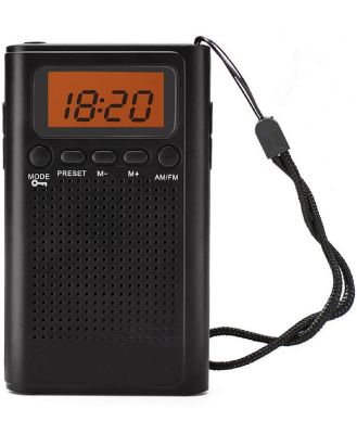 Laser Pocket Digital AM/FM Radio with LCD Display and Speaker SPK-PR1552