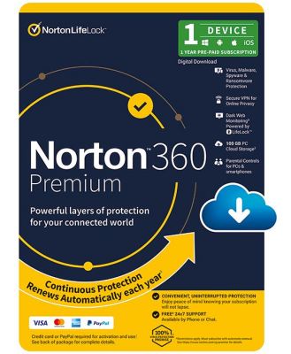Norton 360 Premium - 1 Device - 1 Year Pre-Paid Subscription 5397231014612