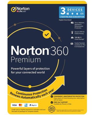 Norton 360 PREMIUM 3DEV 1YR ESD 5397231014636