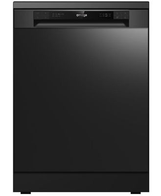 Omega 60cm Freestanding Dishwasher Black Stainless Steel ODWF6014BX