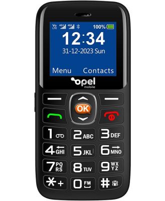 Opel Mobile Lite 4G Phone (Dual Sim, 64MB, SOS Button) - Black OML4G21B