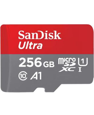 Sandisk 256GB Ultra microSDXC Card + SD Adapter, Class 10 SQUAC256GGN6MA